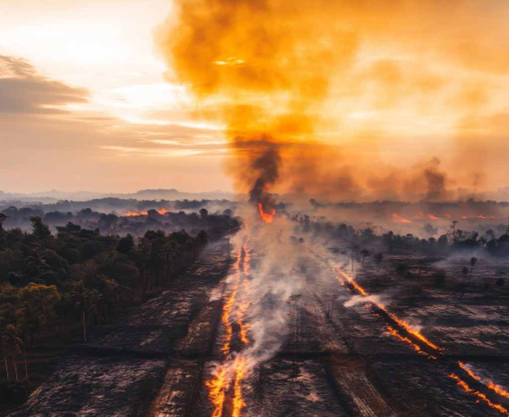 Brand in drooggelegd veengebied